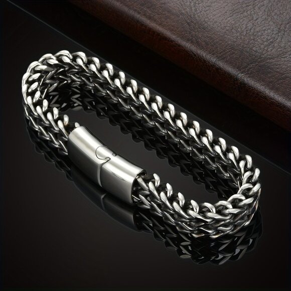Stainless Steel Braided Bracelet with Magnet Buckle - Picture 6 of 6